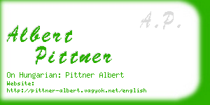 albert pittner business card